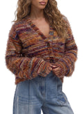 Oversized Textured Cardigan Spring Casual Y2k 90's Stripe Knit Airport Holiday Cardigan Fall Winter Evening Party Elegant Sweater Spring