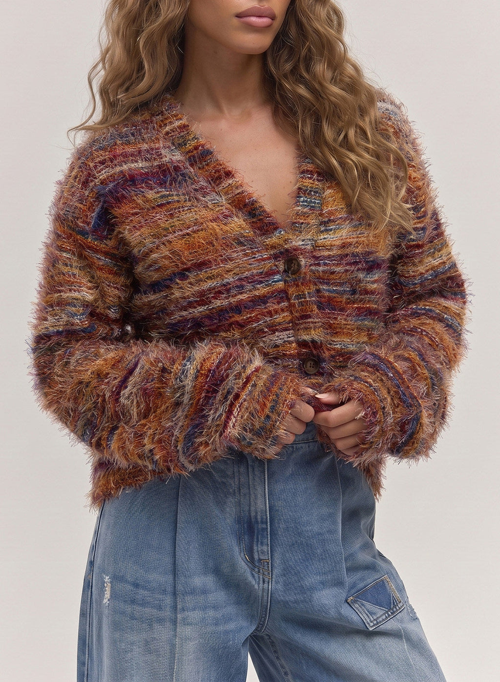 Oversized Textured Cardigan Spring Casual Y2k 90's Stripe Knit Airport Holiday Cardigan Fall Winter Evening Party Elegant Sweater Spring