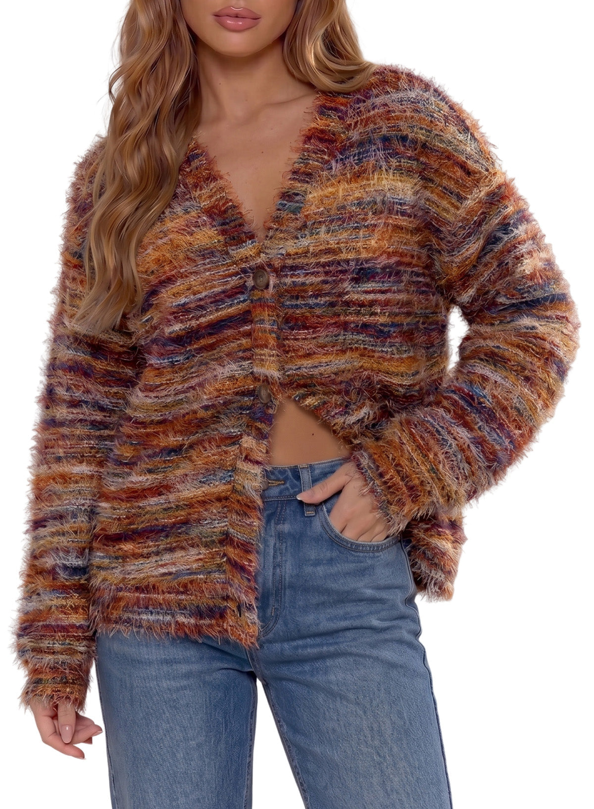 Oversized Textured Cardigan Spring Casual Y2k 90's Stripe Knit Airport Holiday Cardigan Fall Winter Evening Party Elegant Sweater Spring