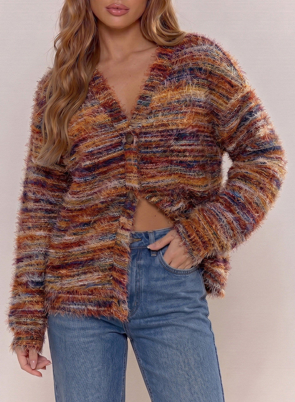 Oversized Textured Cardigan Spring Casual Y2k 90's Stripe Knit Airport Holiday Cardigan Fall Winter Evening Party Elegant Sweater Spring