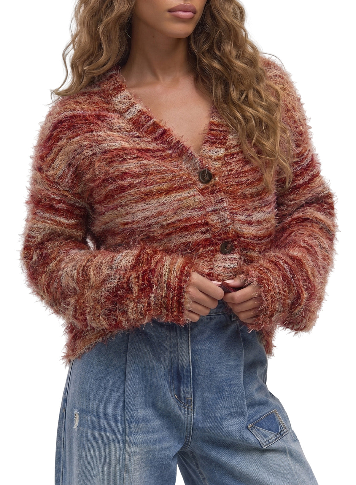 Oversized Textured Cardigan Spring Casual Y2k 90's Stripe Knit Airport Holiday Cardigan Fall Winter Evening Party Elegant Sweater Spring