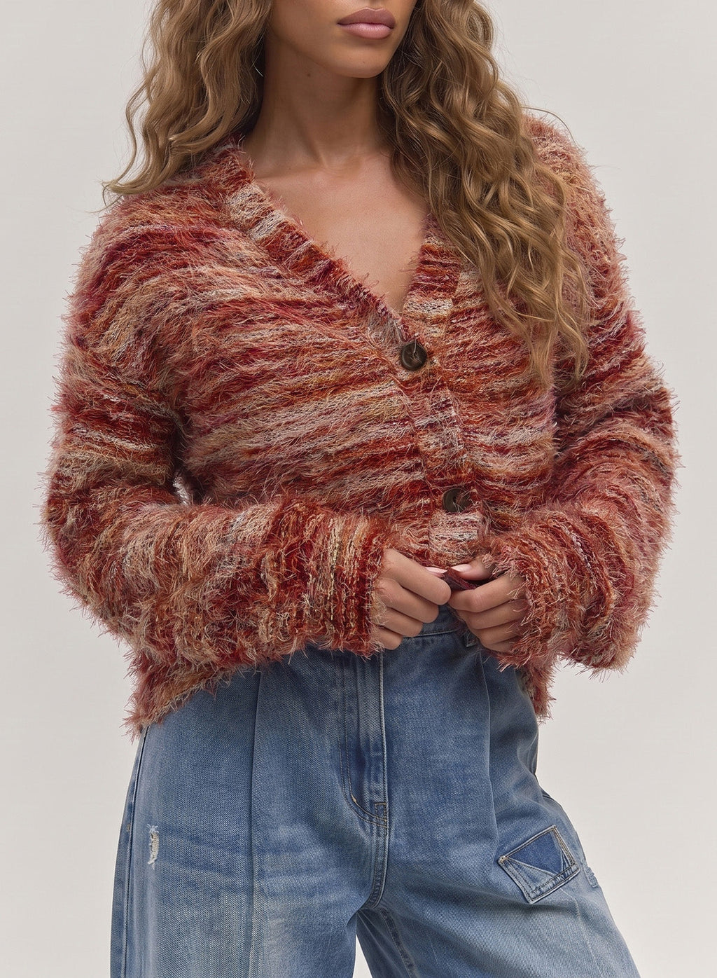 Oversized Textured Cardigan Spring Casual Y2k 90's Stripe Knit Airport Holiday Cardigan Fall Winter Evening Party Elegant Sweater Spring