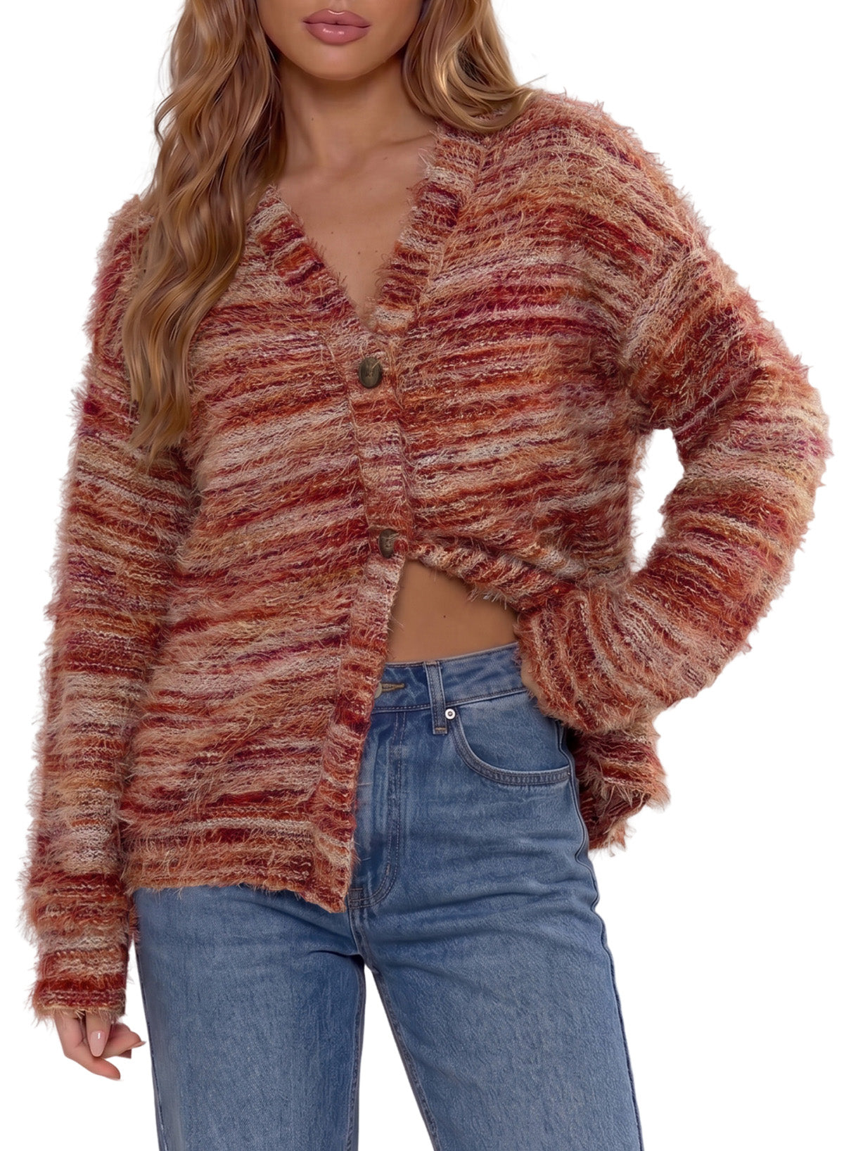 Oversized Textured Cardigan Spring Casual Y2k 90's Stripe Knit Airport Holiday Cardigan Fall Winter Evening Party Elegant Sweater Spring