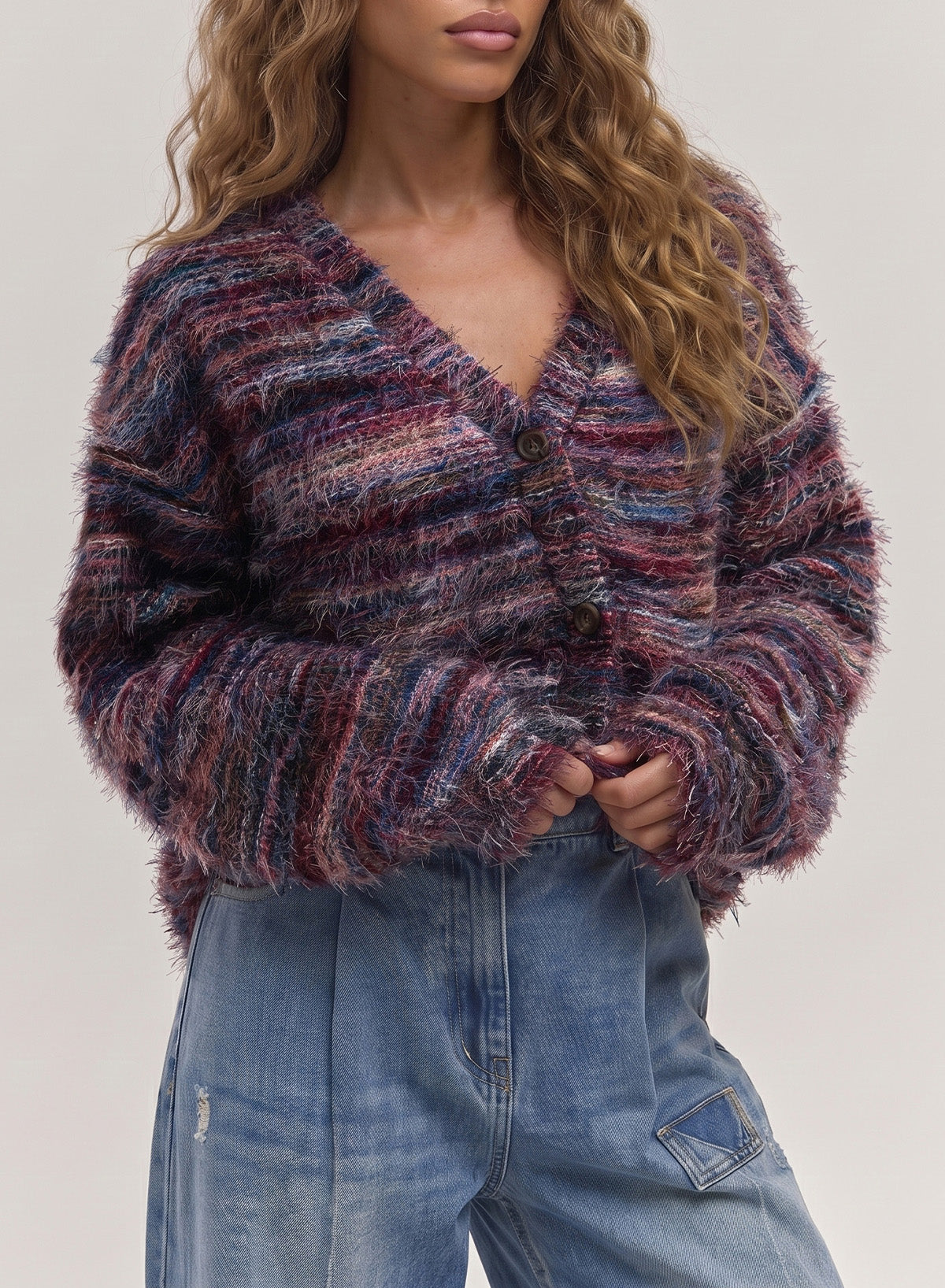 Oversized Textured Cardigan Spring Casual Y2k 90's Stripe Knit Airport Holiday Cardigan Fall Winter Evening Party Elegant Sweater Spring