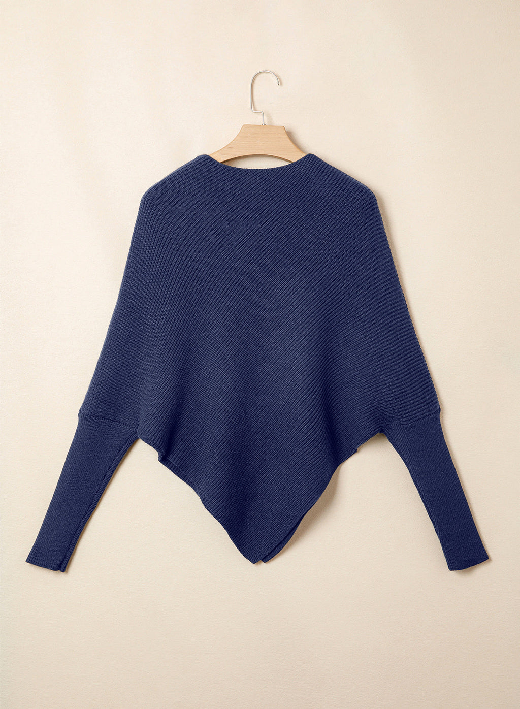 Women's Fall Sweaters Asymmetrical Poncho Knit Pullover Tops