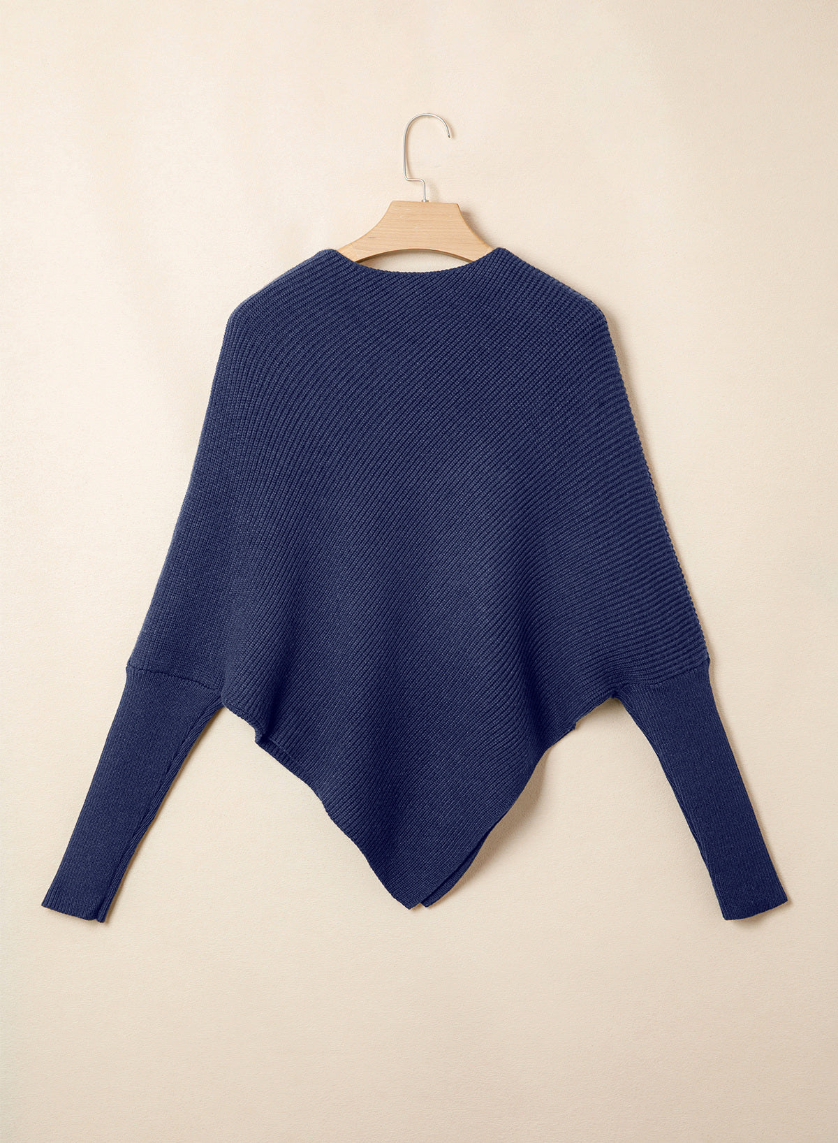 Women's Fall Sweaters Asymmetrical Poncho Knit Pullover Tops