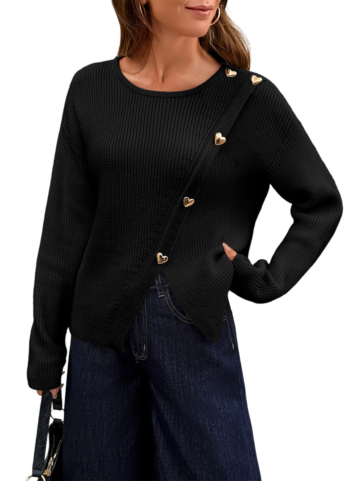 Button-down pullover sweater