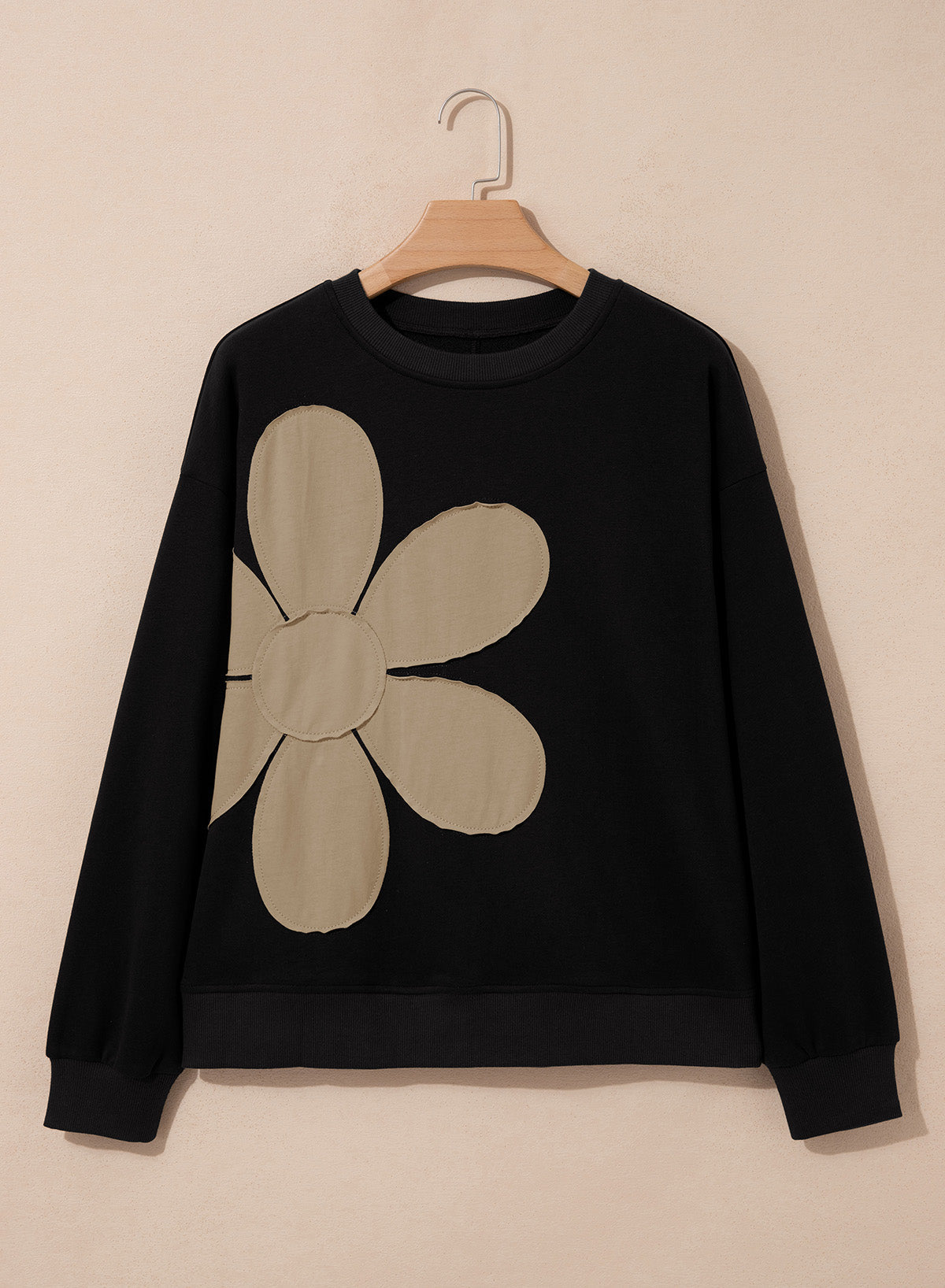 Womens Sweatshirt Long Sleeve Crew Neck Pullover Tops Floral Clothes