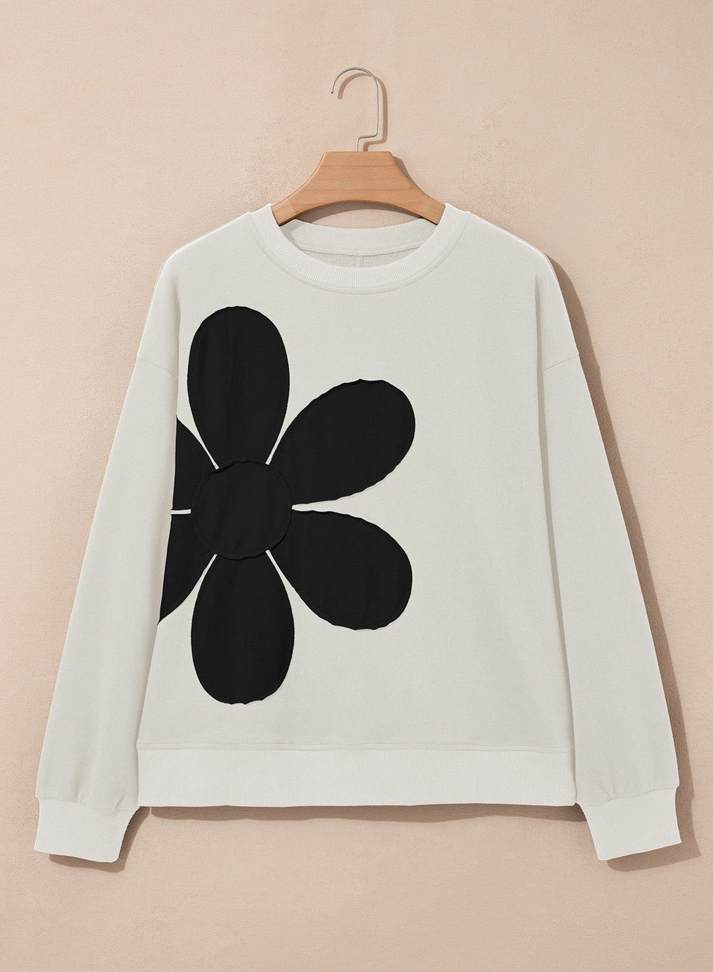 Womens Sweatshirt Long Sleeve Crew Neck Pullover Tops Floral Clothes