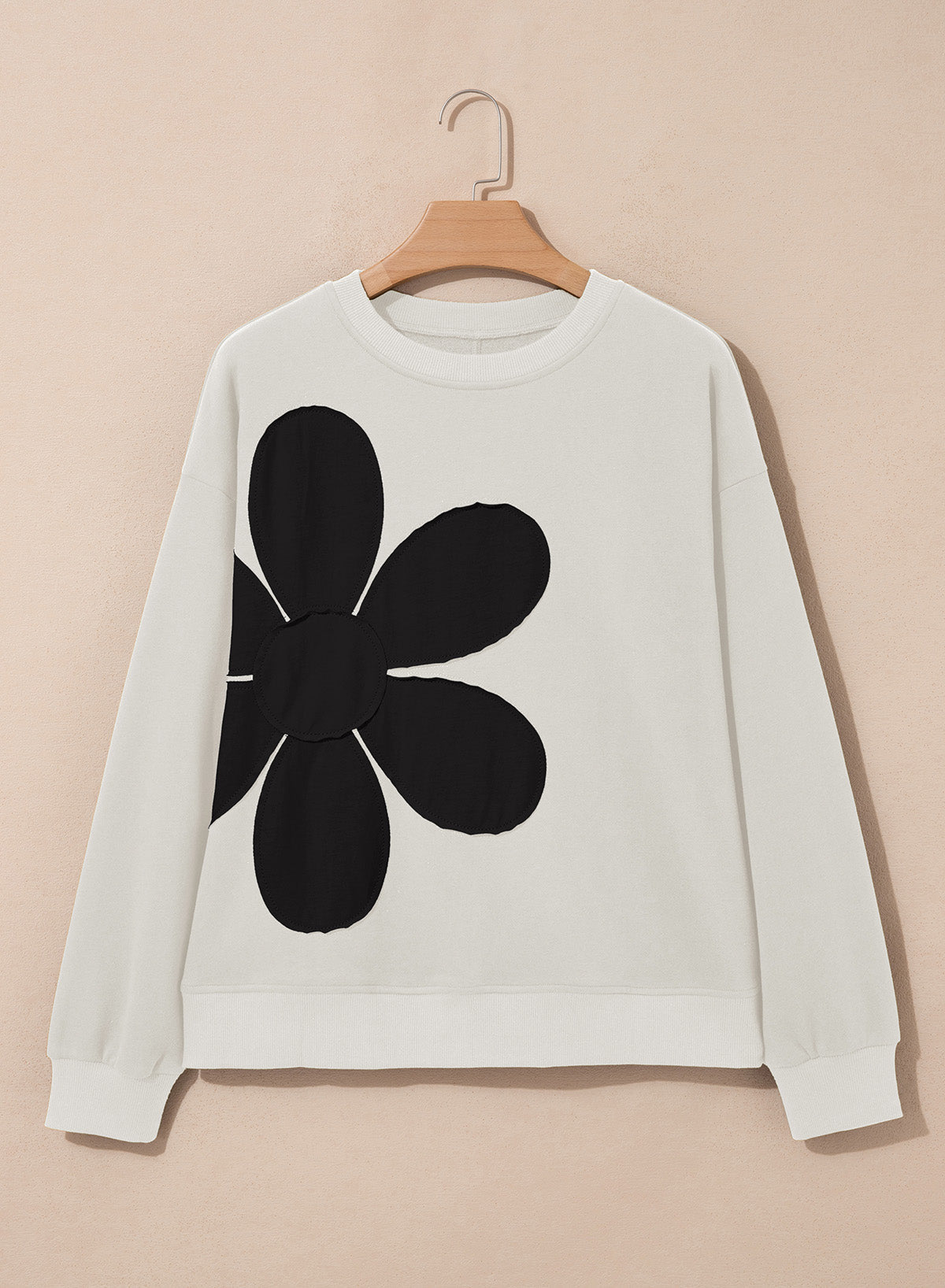 Womens Sweatshirt Long Sleeve Crew Neck Pullover Tops Floral Clothes