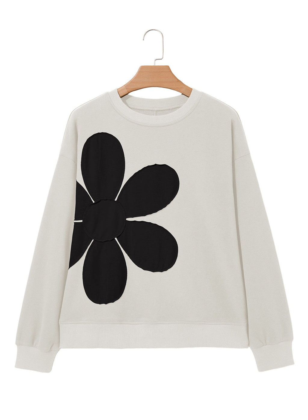 Womens Sweatshirt Long Sleeve Crew Neck Pullover Tops Floral Clothes