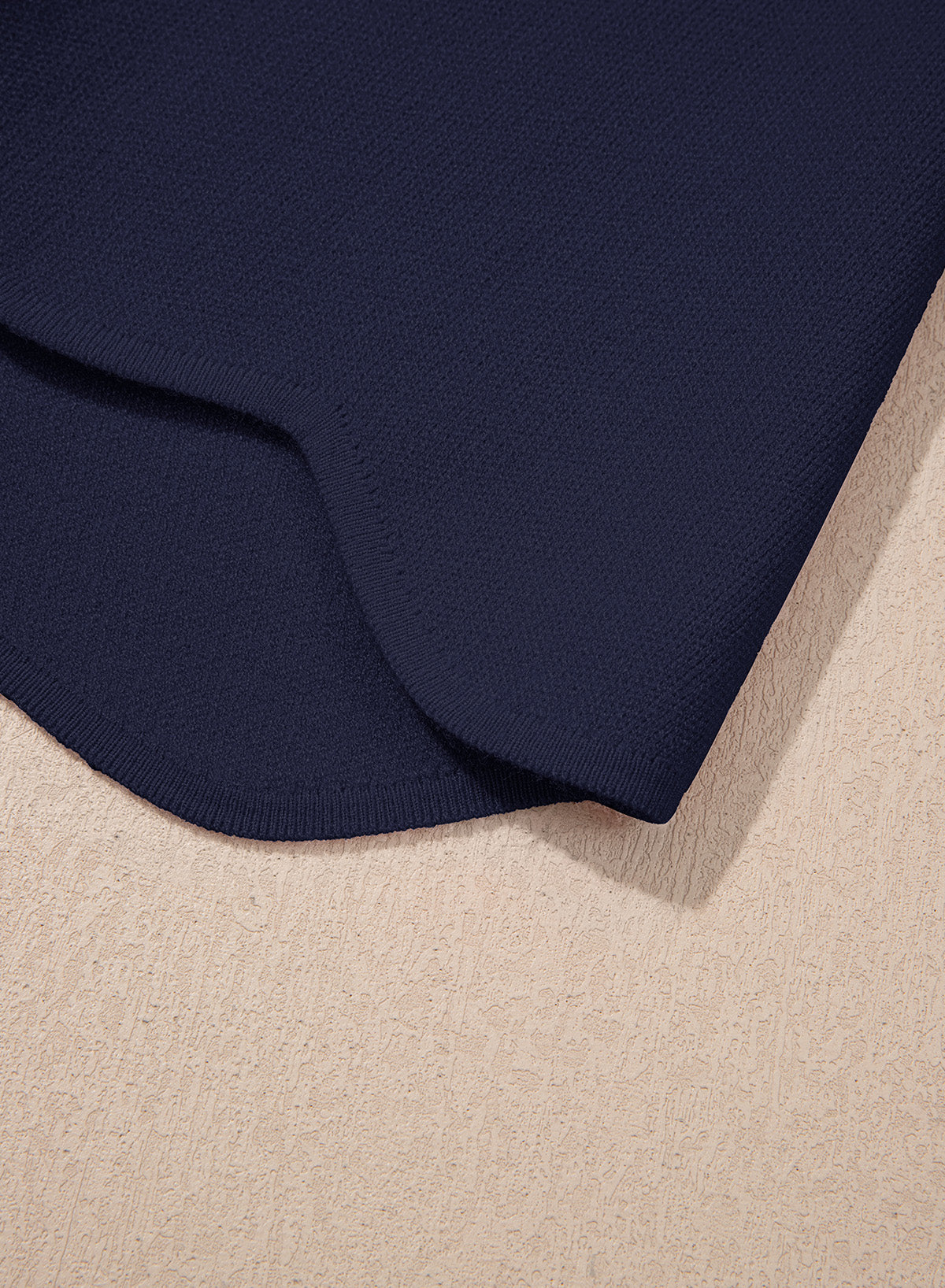 Sweaters for Women 3/4 Sleeve Scalloped Hem Top
