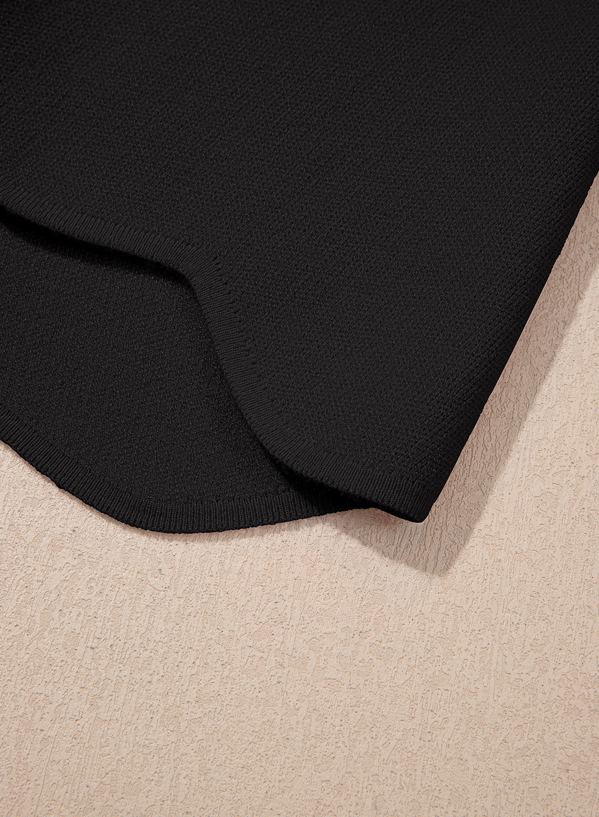 Sweaters for Women 3/4 Sleeve Scalloped Hem Top