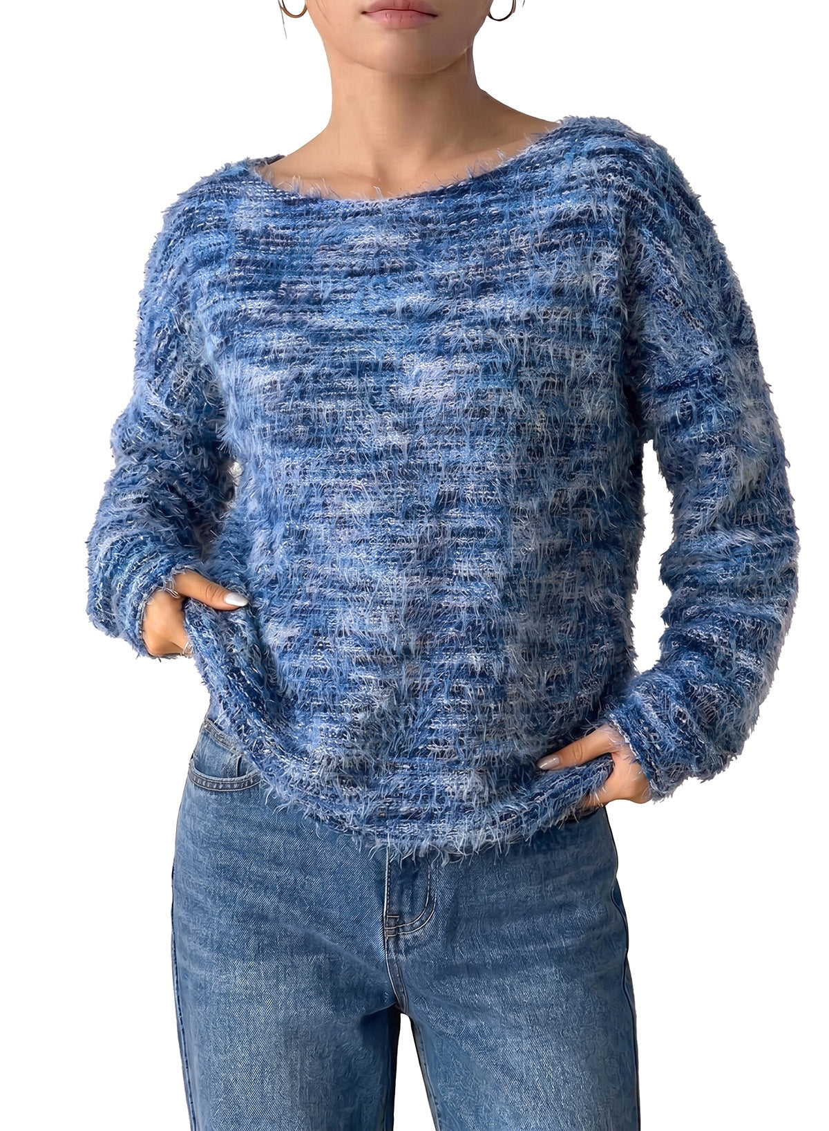 Women Fall Casual Minimalist Sweater For Everyday Wear,Knitted Sweater