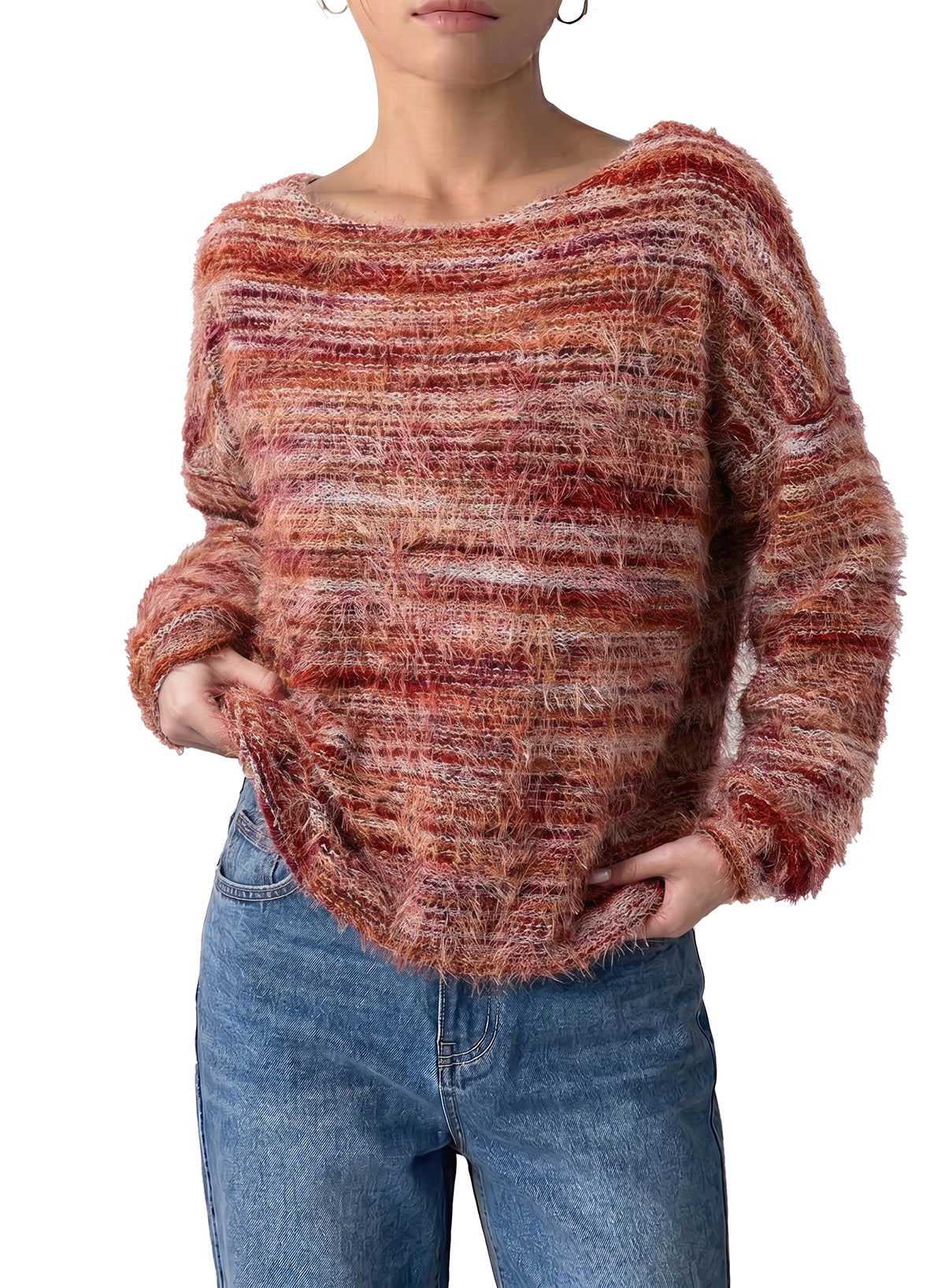 Women Fall Casual Minimalist Sweater For Everyday Wear,Knitted Sweater