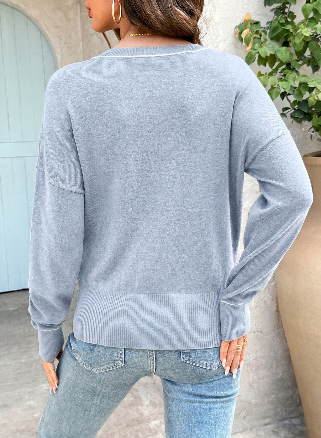 Sweaters for Women Casual Long Sleeve Asymmetrical Sweaters