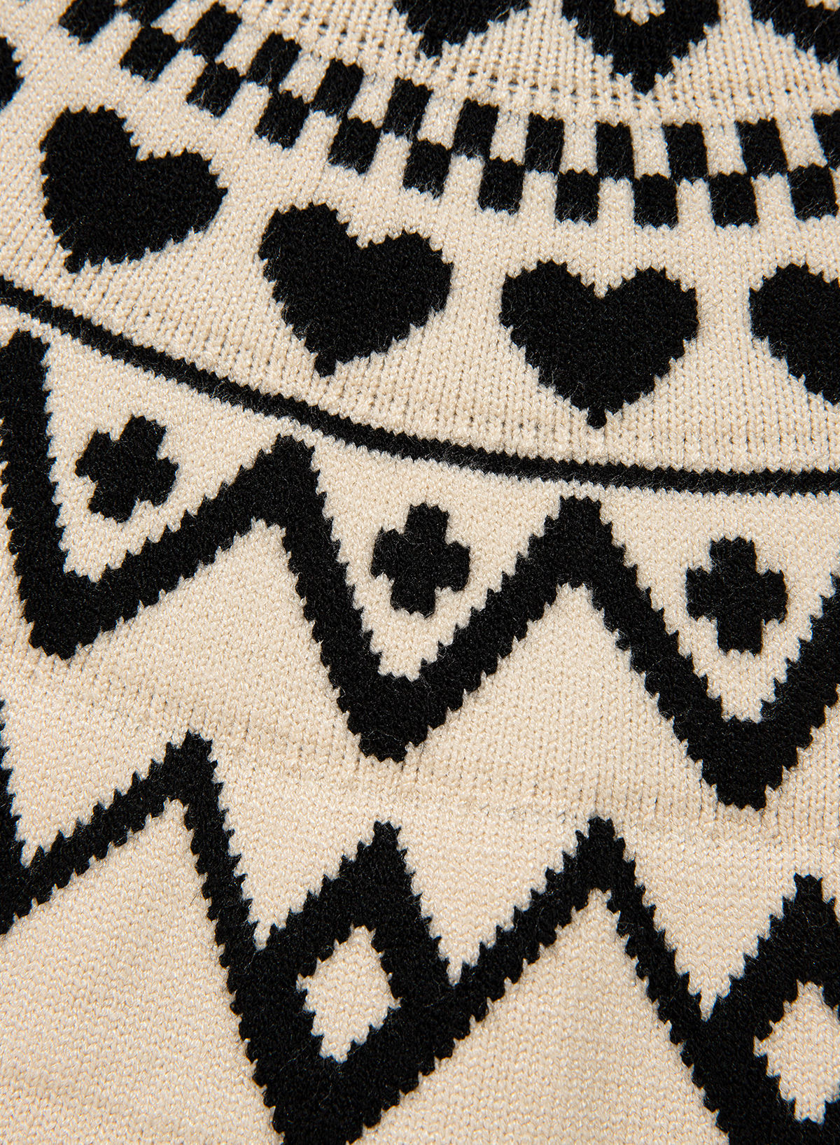 Festive Geometric Print Round Neck Shift Sweater