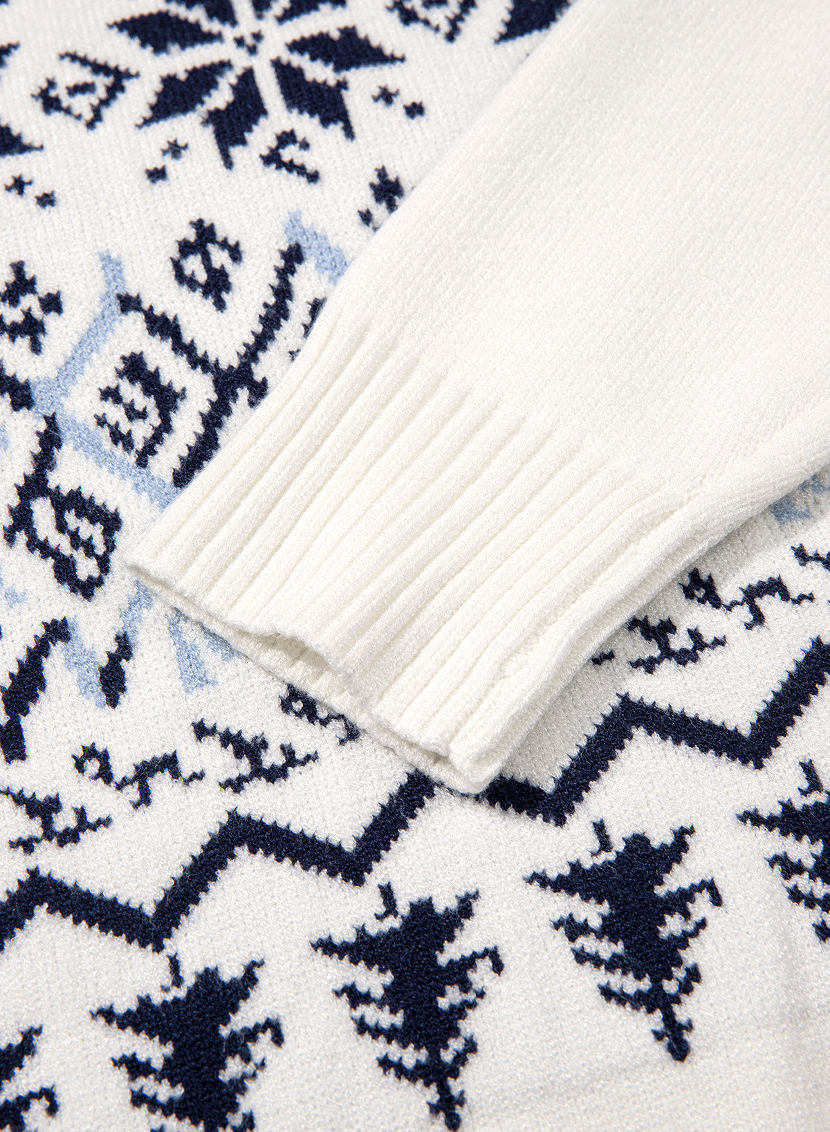 Festive Geometric Print Round Neck Shift Sweater