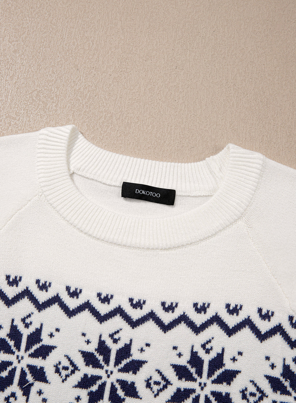 Festive Geometric Print Round Neck Shift Sweater