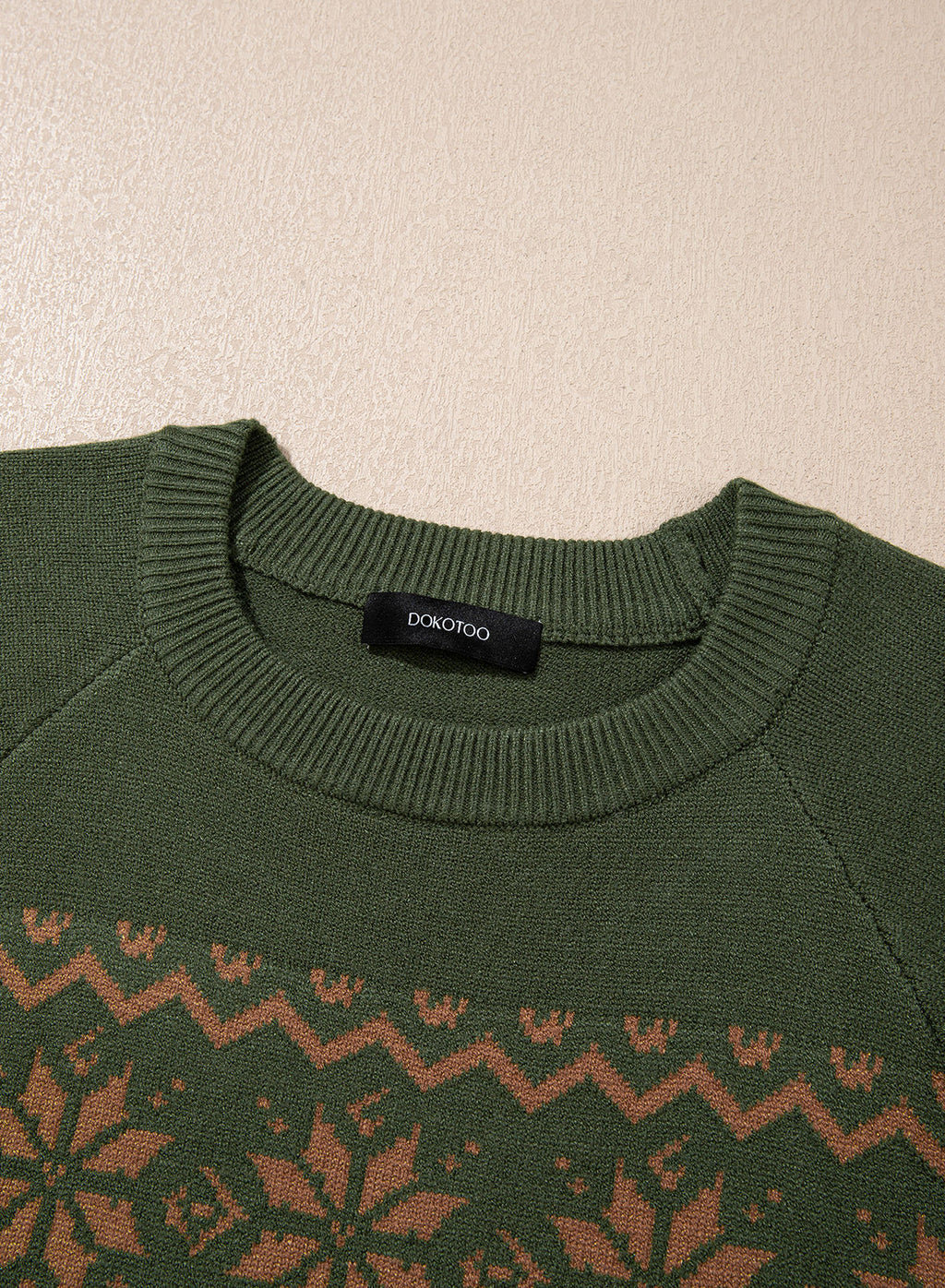 Festive Geometric Print Round Neck Shift Sweater