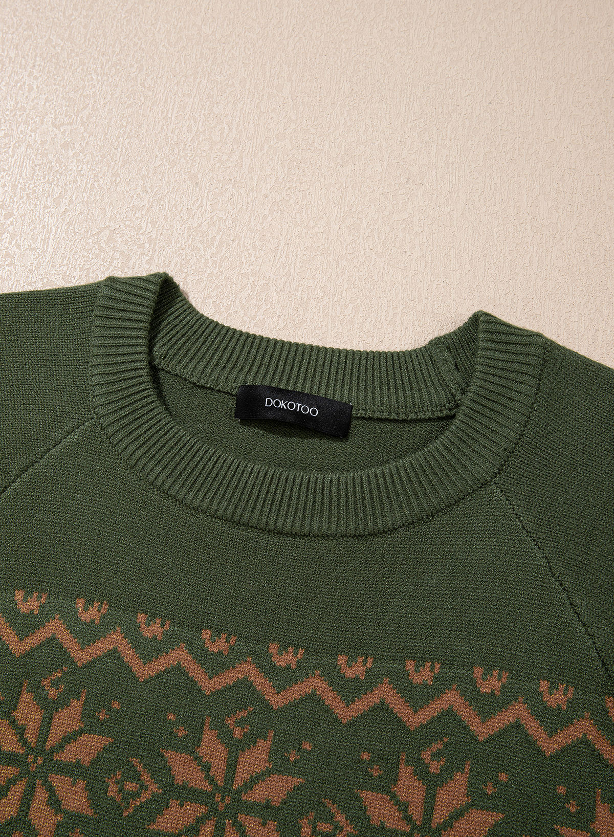 Festive Geometric Print Round Neck Shift Sweater