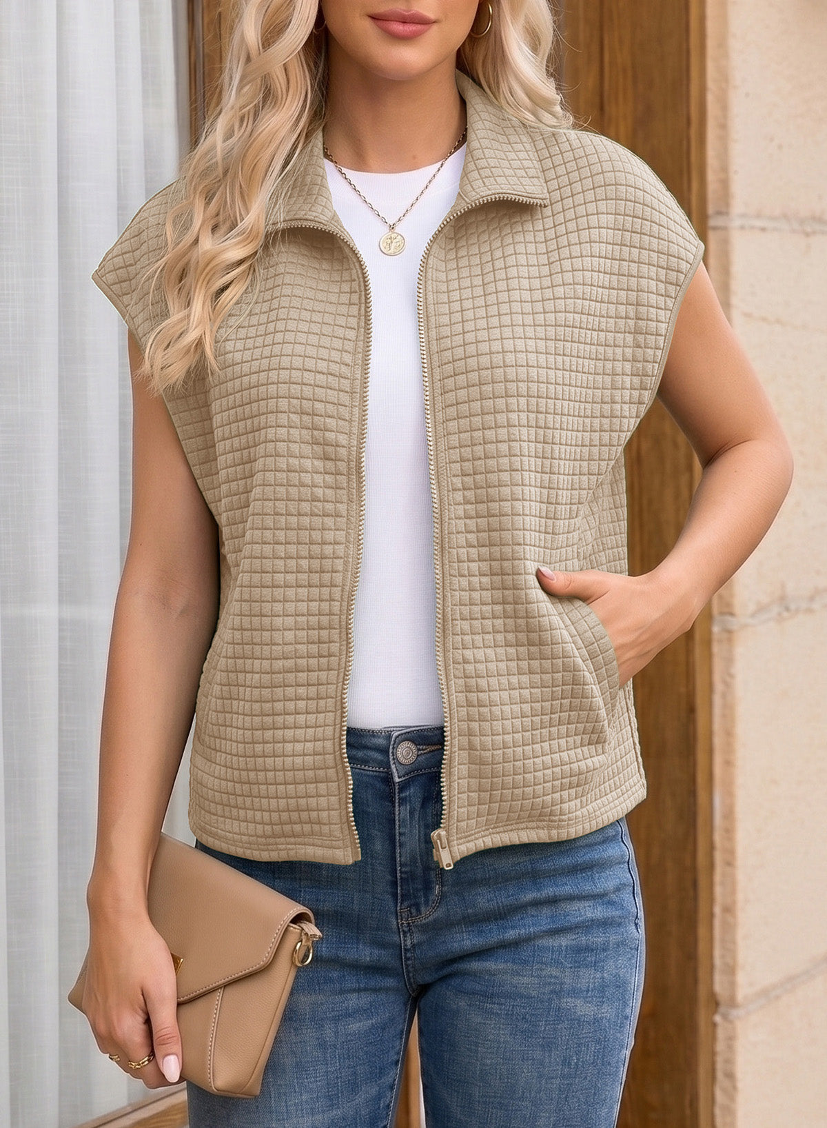 Dokotoo Womens Vest Tops 2026 Fall Cap Sleeve Waffle Knit Vests