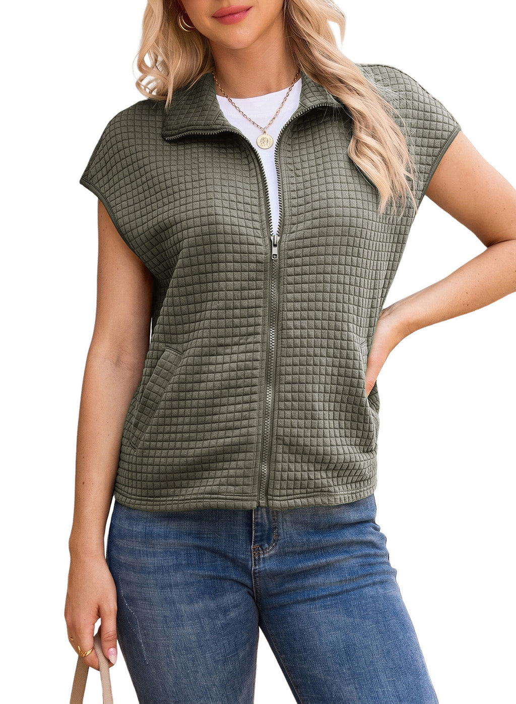 Dokotoo Womens Vest Tops 2026 Fall Cap Sleeve Waffle Knit Vests