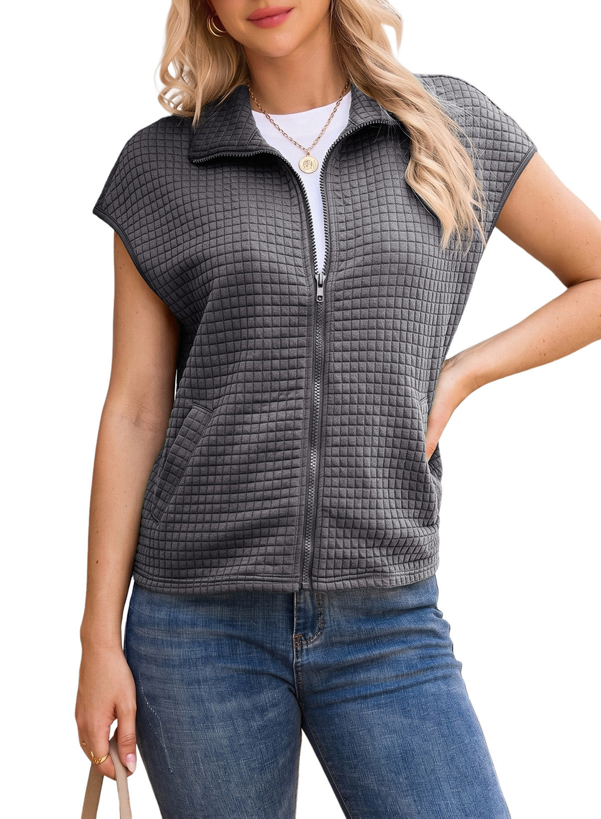 Dokotoo Womens Vest Tops 2026 Fall Cap Sleeve Waffle Knit Vests