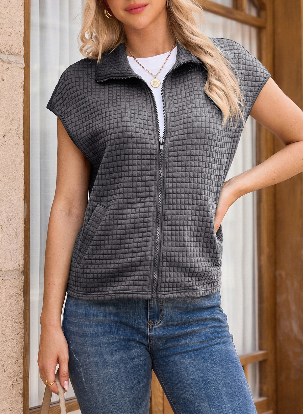 Dokotoo Womens Vest Tops 2026 Fall Cap Sleeve Waffle Knit Vests