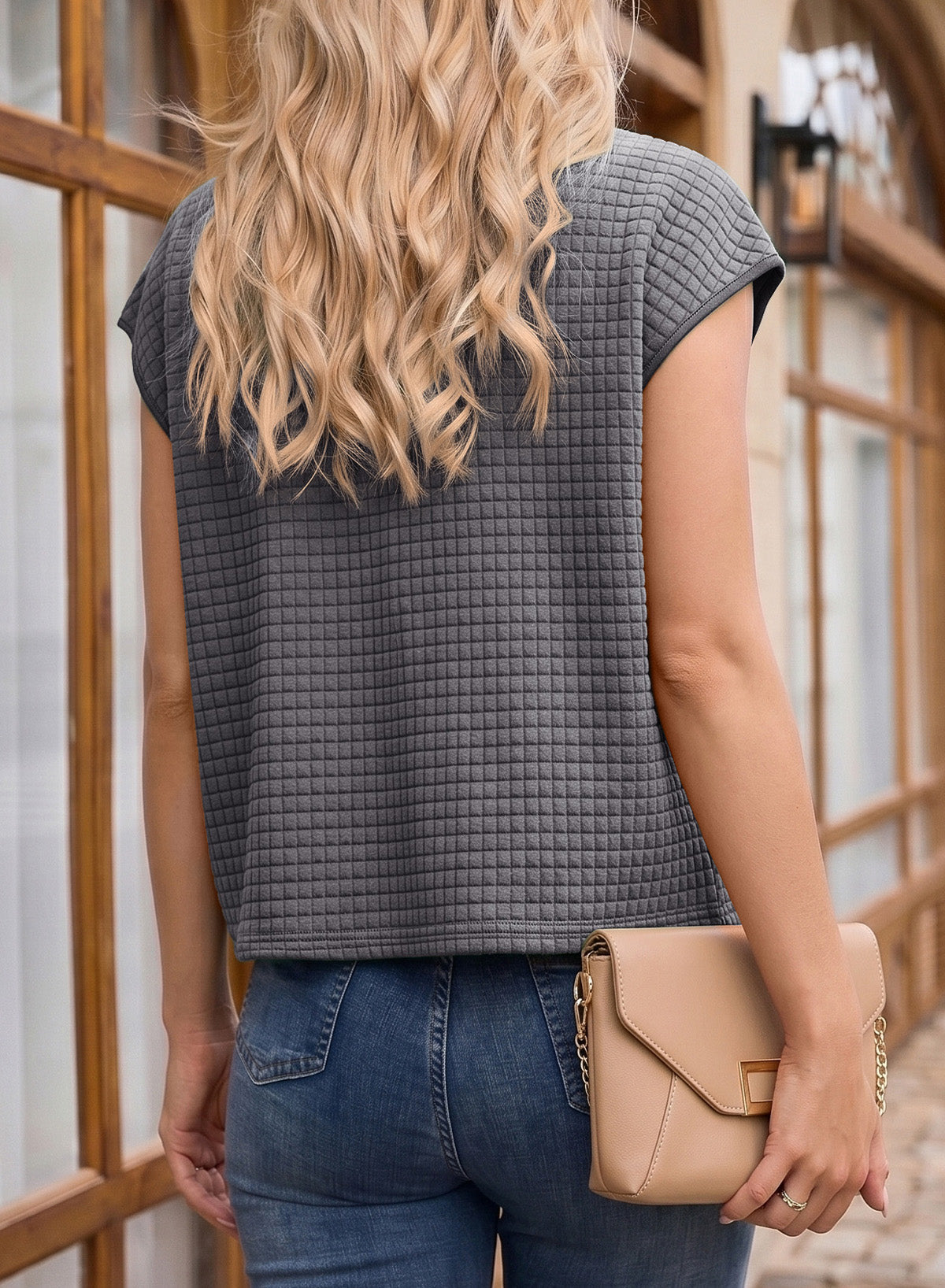 Dokotoo Womens Vest Tops 2026 Fall Cap Sleeve Waffle Knit Vests