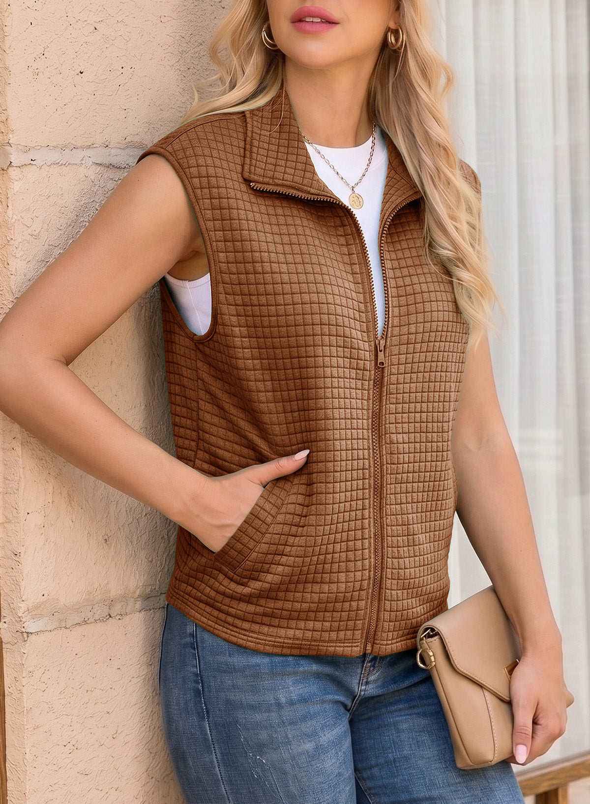 Dokotoo Womens Vest Tops 2026 Fall Cap Sleeve Waffle Knit Vests