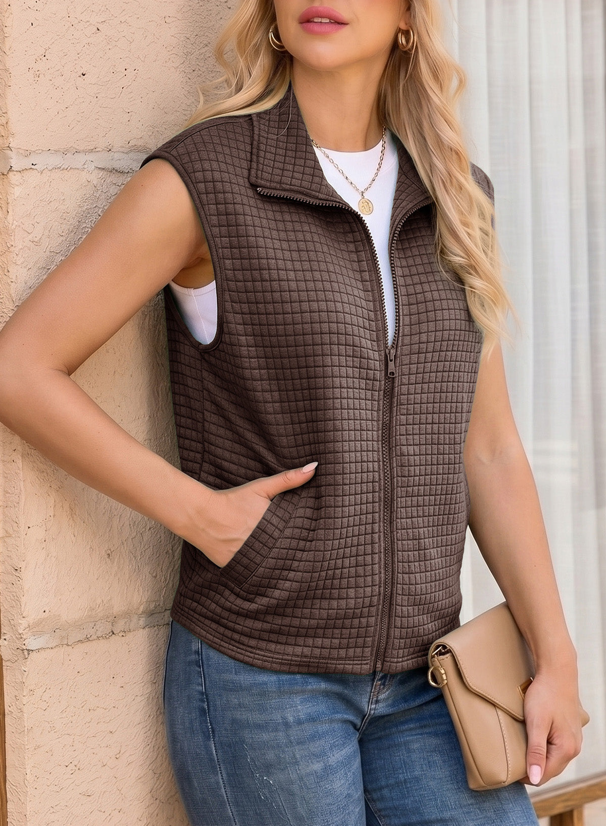 Dokotoo Womens Vest Tops 2026 Fall Cap Sleeve Waffle Knit Vests