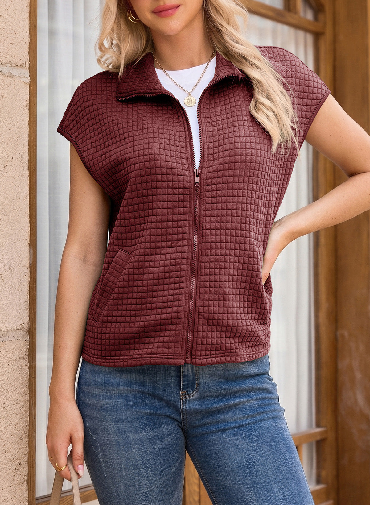 Dokotoo Womens Vest Tops 2026 Fall Cap Sleeve Waffle Knit Vests
