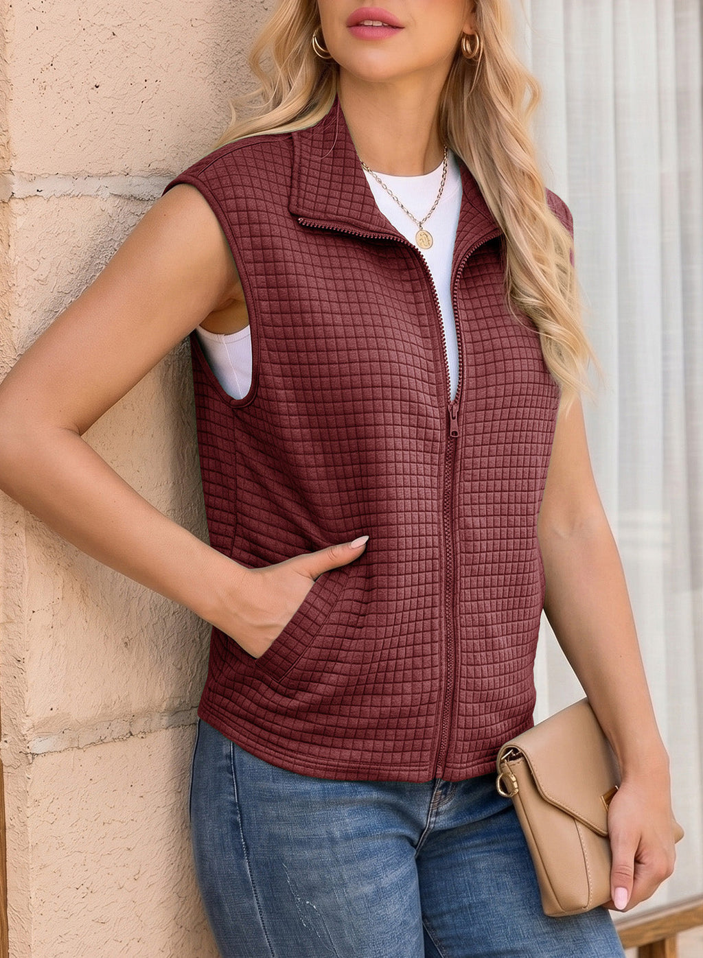 Dokotoo Womens Vest Tops 2026 Fall Cap Sleeve Waffle Knit Vests