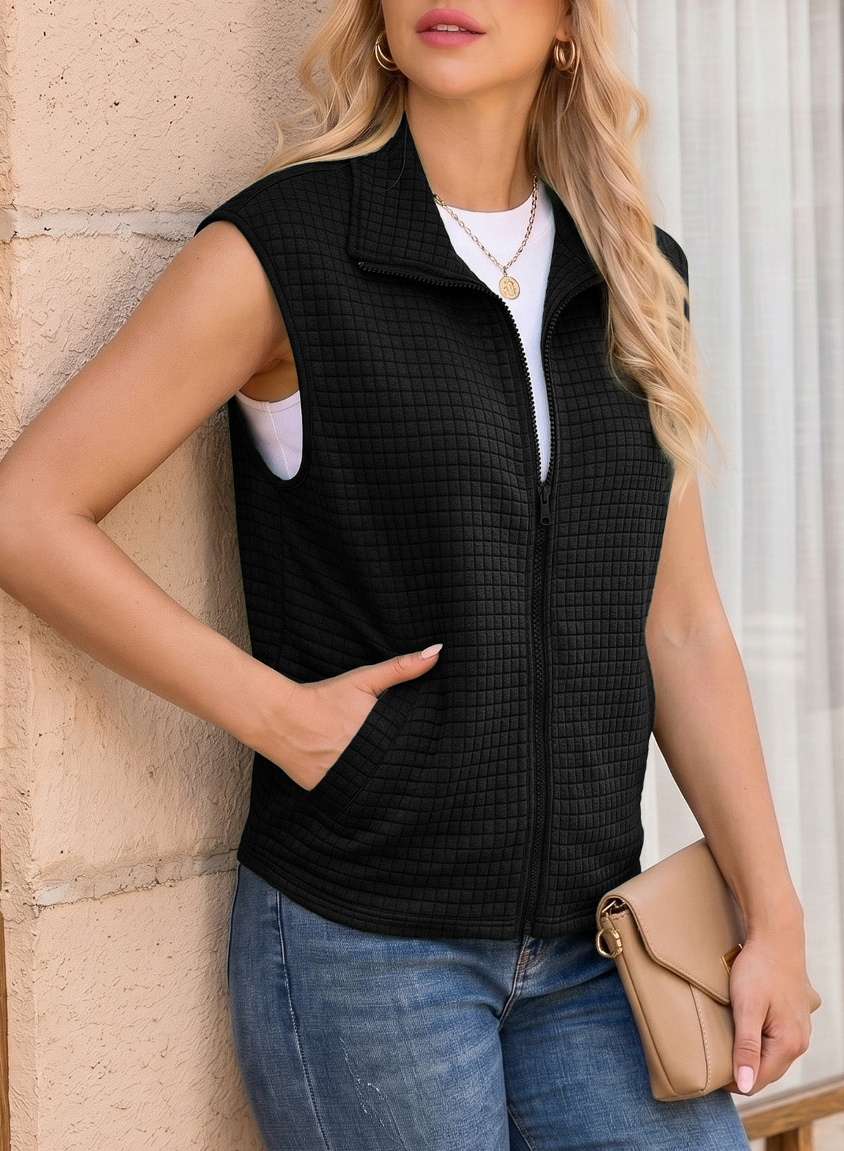 Dokotoo Womens Vest Tops 2026 Fall Cap Sleeve Waffle Knit Vests