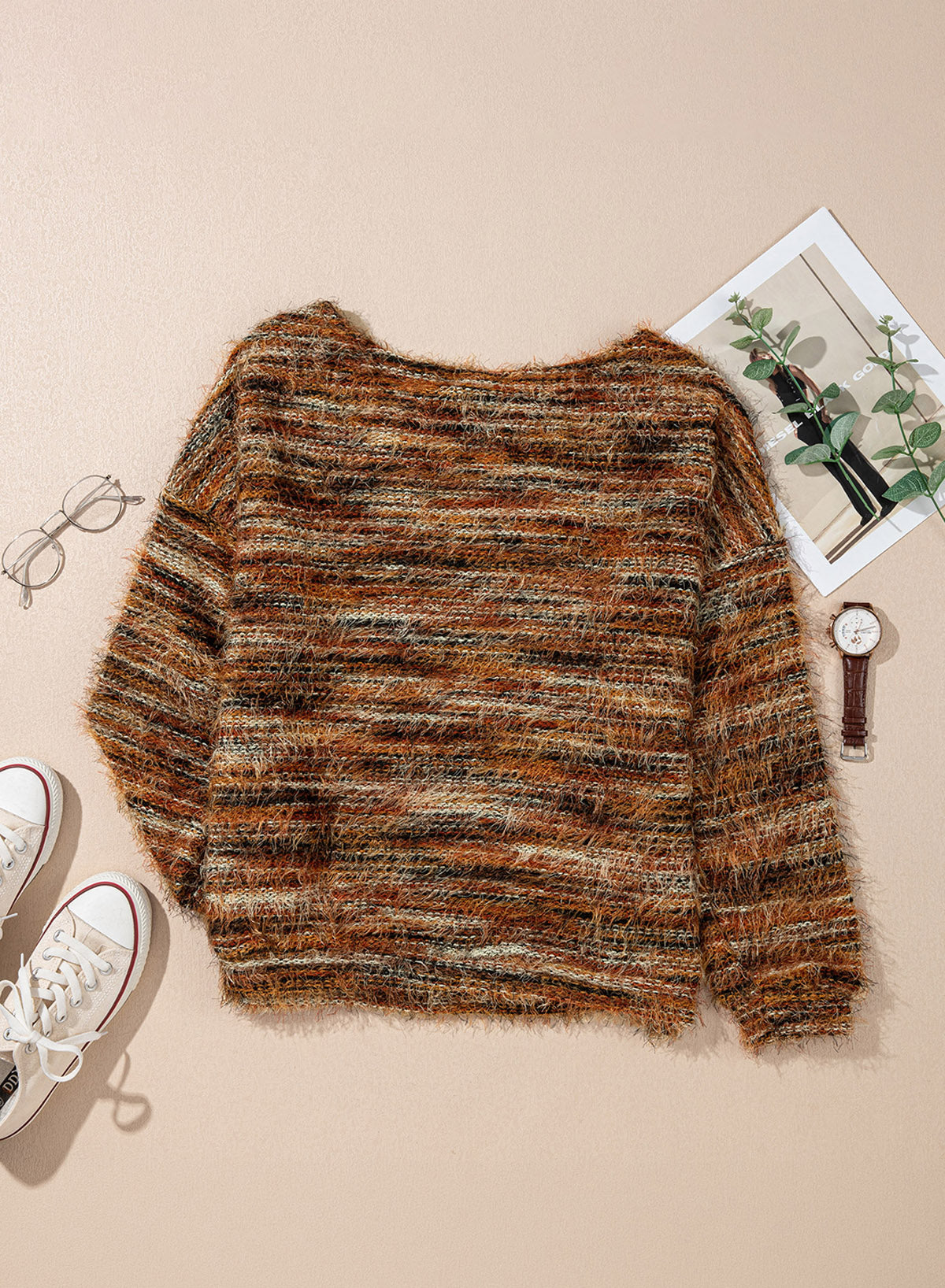 Women Fall Casual Minimalist Sweater For Everyday Wear,Knitted Sweater
