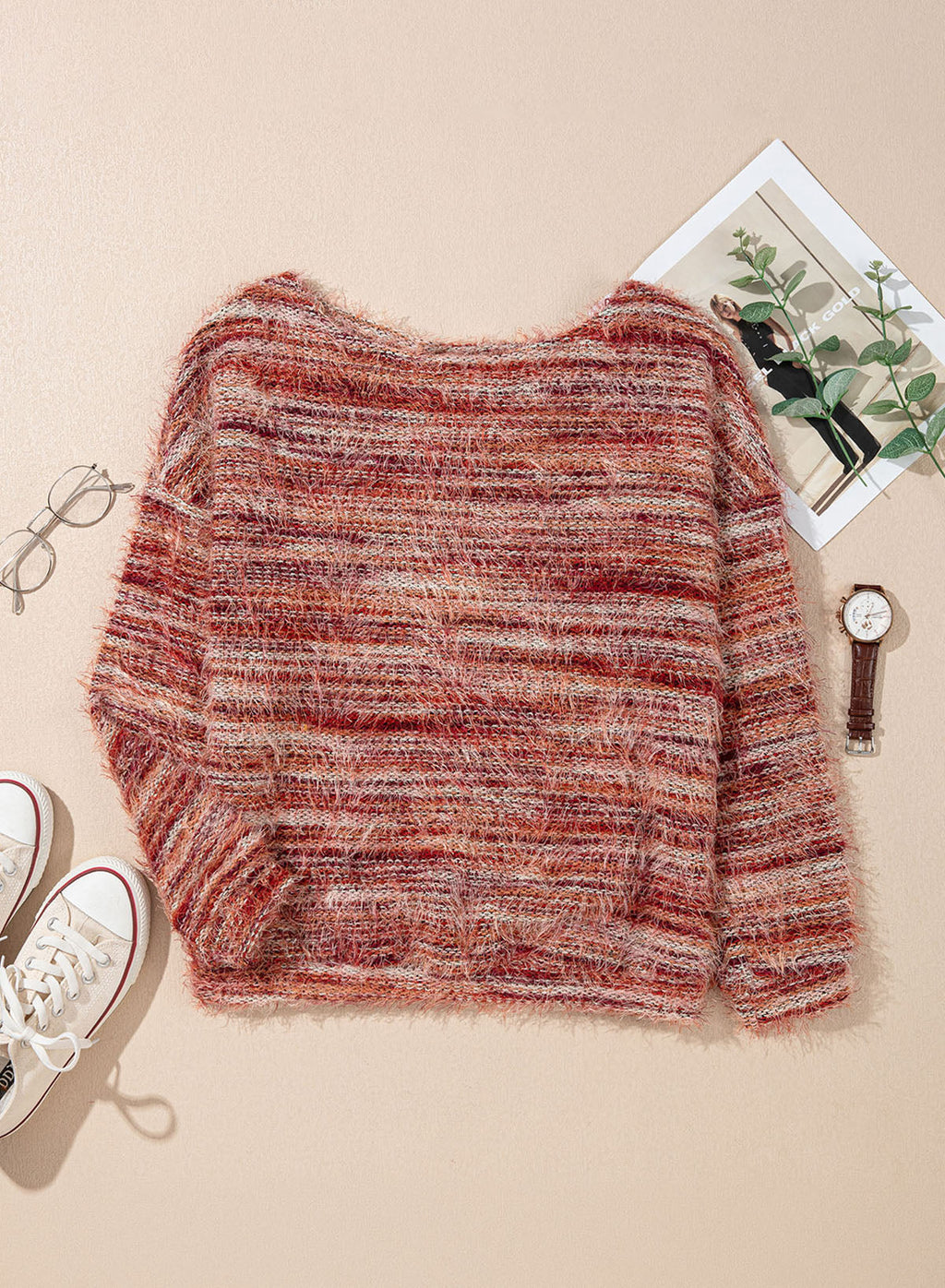 Women Fall Casual Minimalist Sweater For Everyday Wear,Knitted Sweater