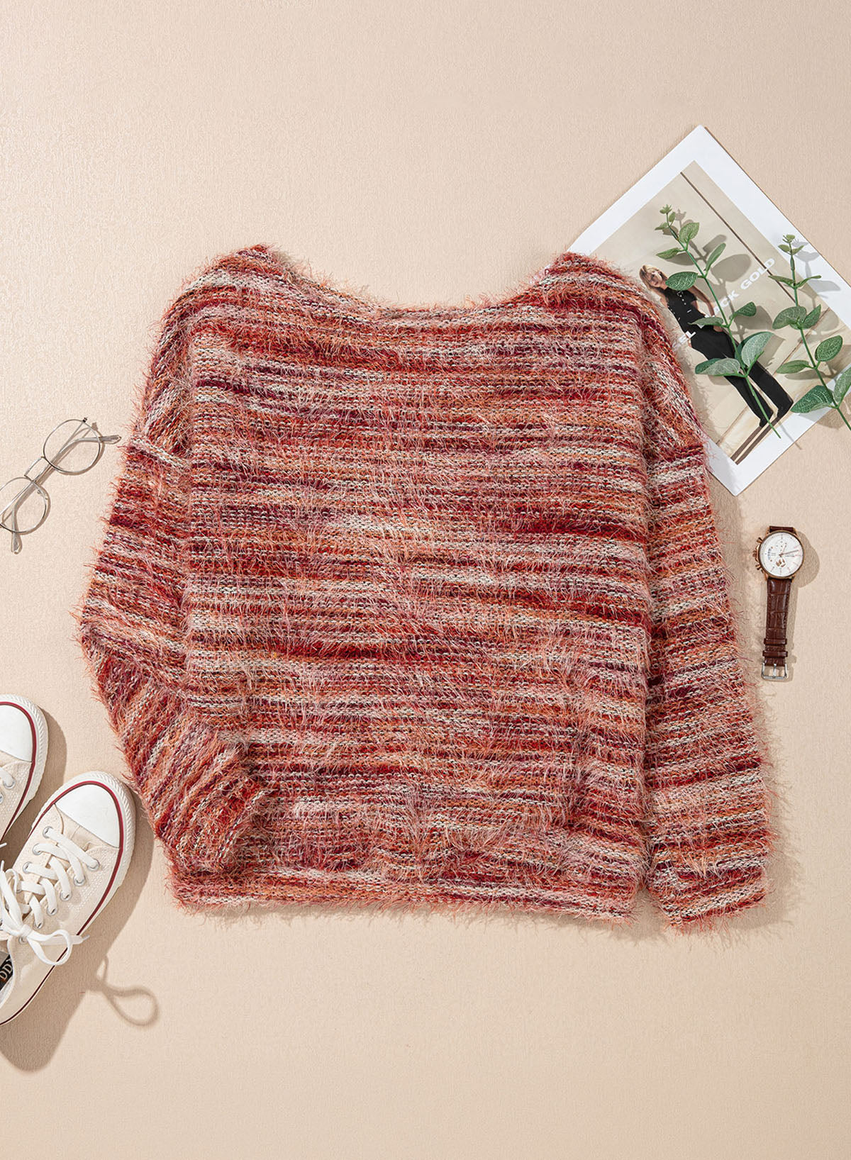 Women Fall Casual Minimalist Sweater For Everyday Wear,Knitted Sweater