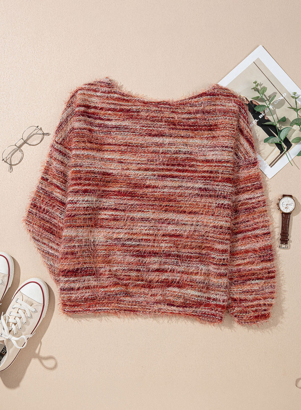 Women Fall Casual Minimalist Sweater For Everyday Wear,Knitted Sweater