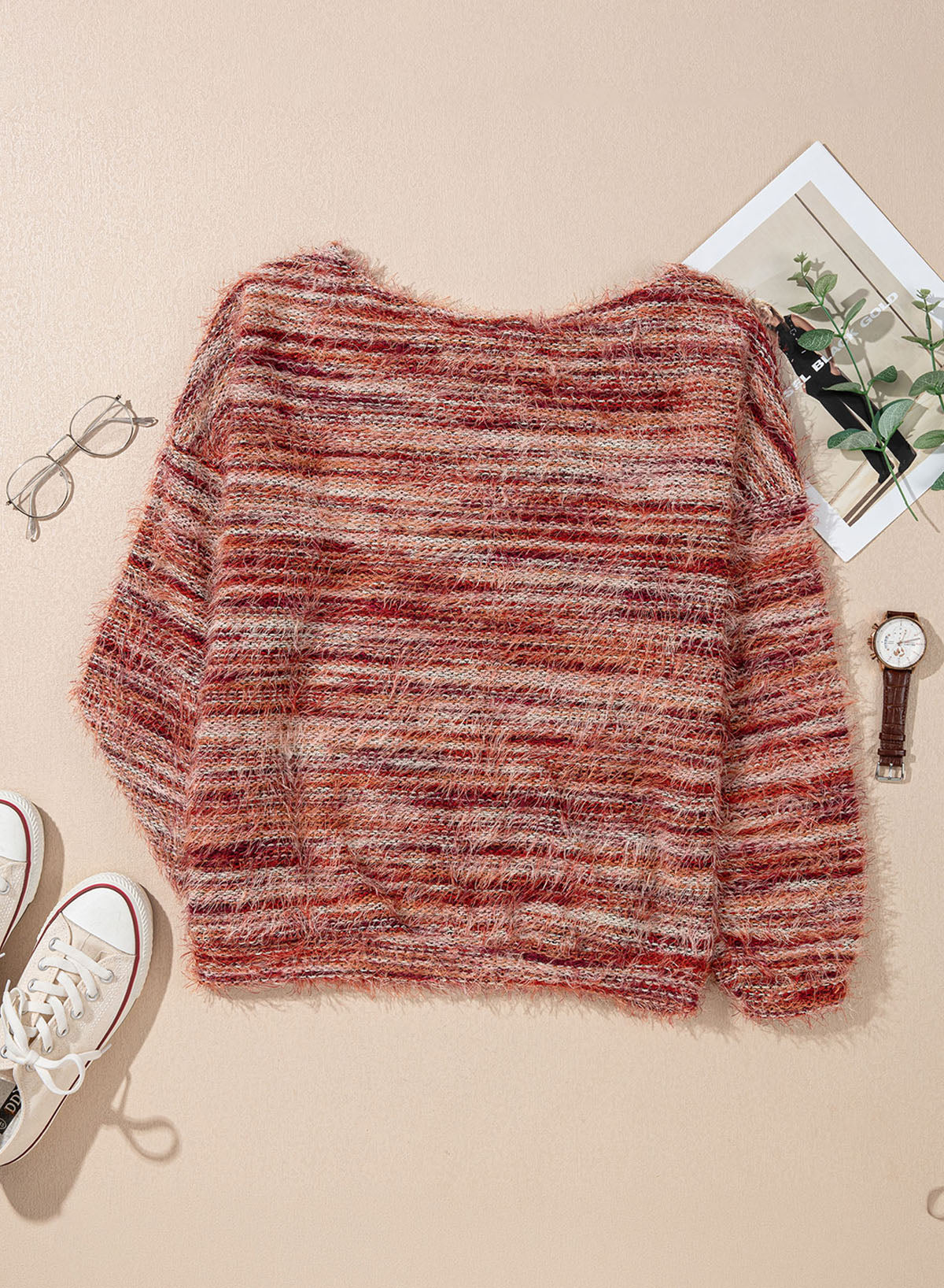Women Fall Casual Minimalist Sweater For Everyday Wear,Knitted Sweater