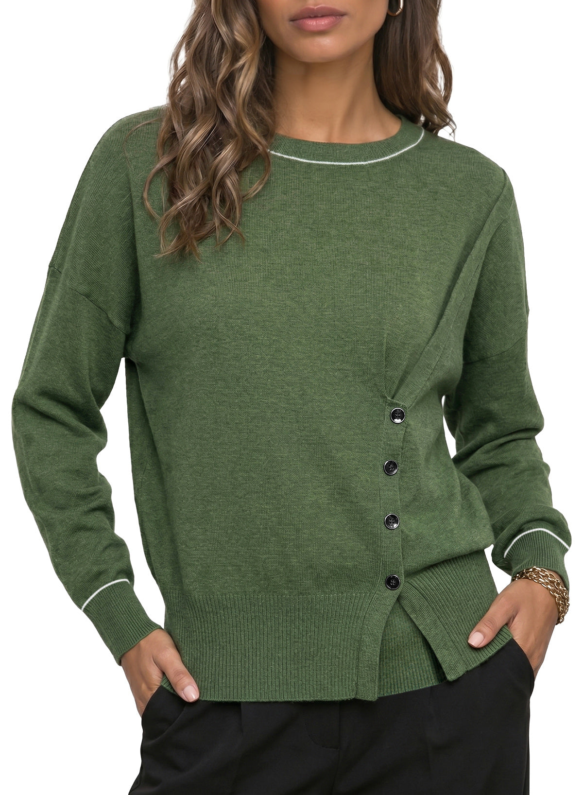 Sweaters for Women Casual Long Sleeve Asymmetrical Sweaters
