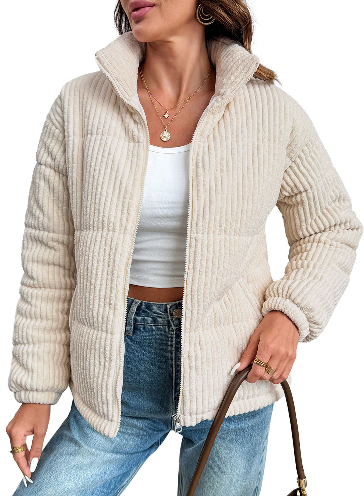 Corduroy Padded Coat In Fall/Winter