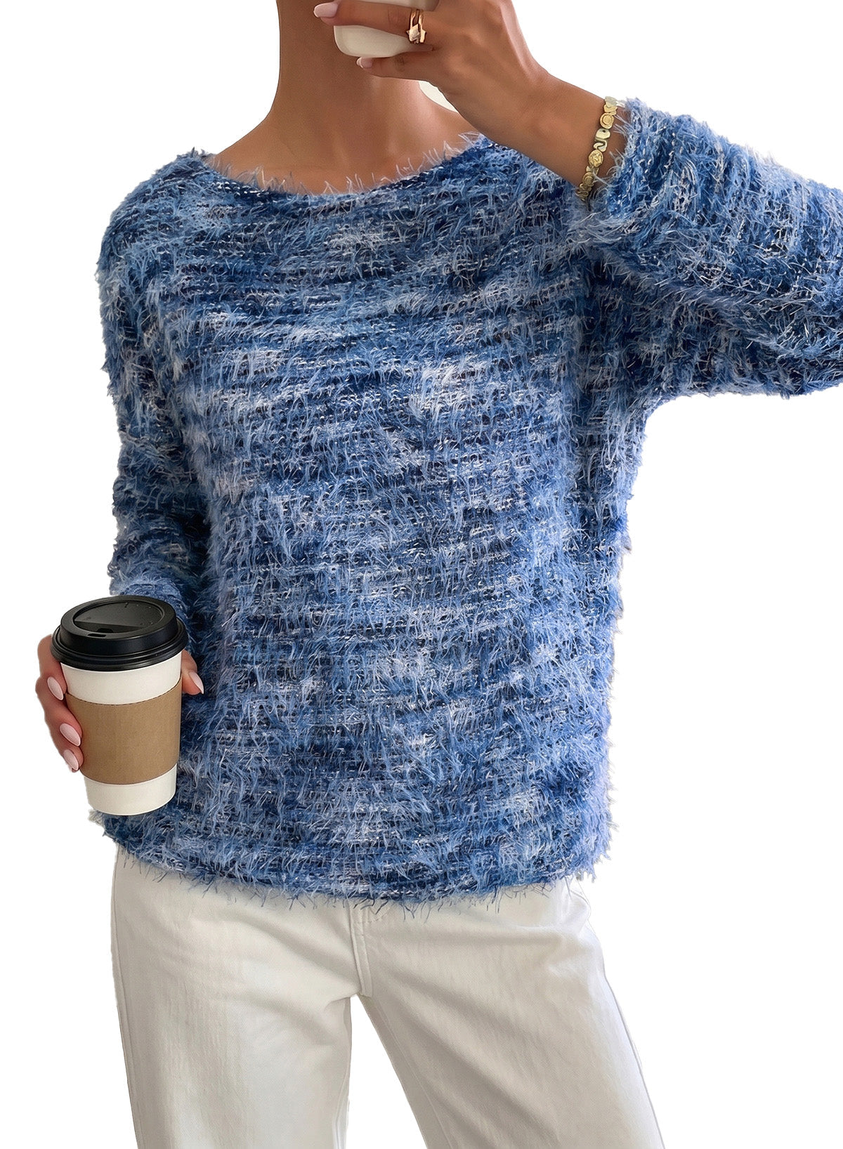 Women Fall Casual Minimalist Sweater For Everyday Wear,Knitted Sweater