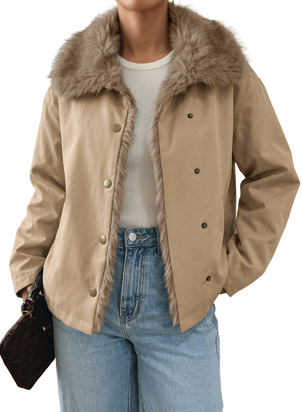 Faux Fur Detachable Oversized Cotton Jacket