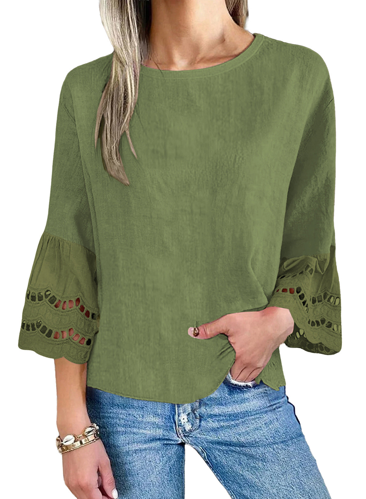 Dokotoo Womens Half Sleeve Hollow Out Ruffle Shirts 2026 Fall Tops Blouses