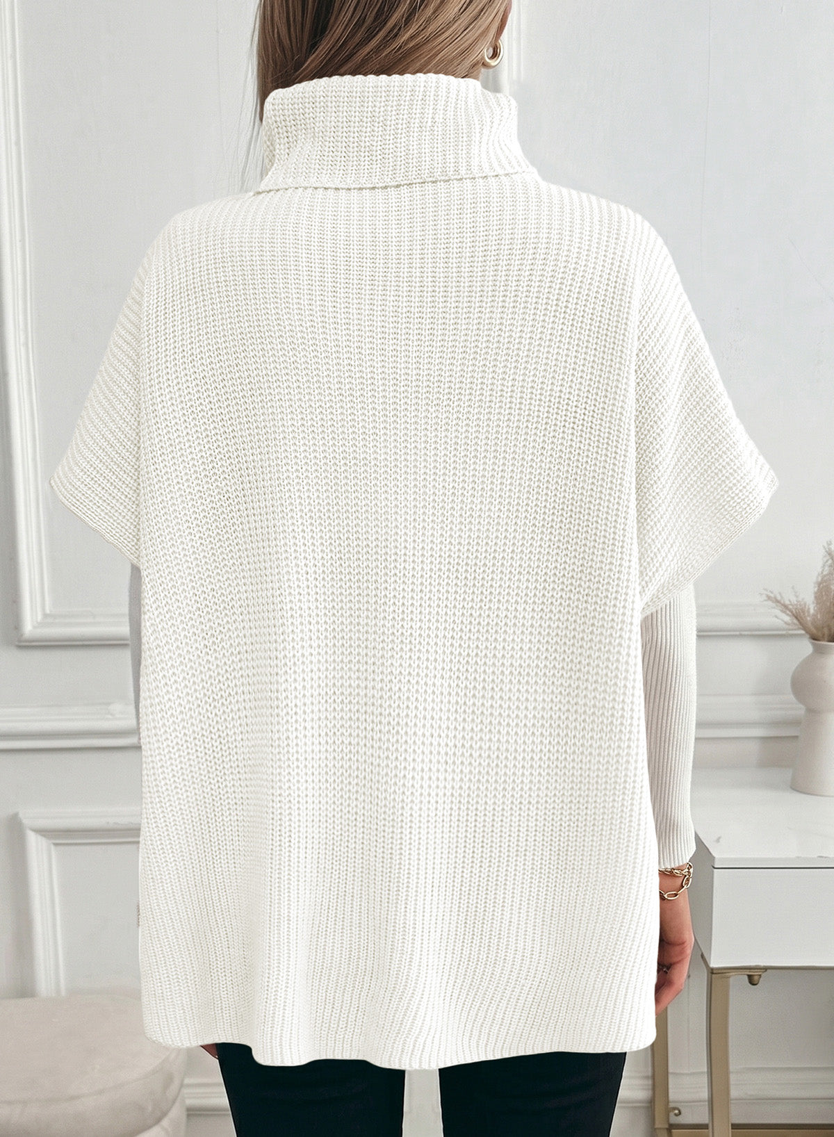 Loose Casual Turtleneck Pocket Women Sweater Dress