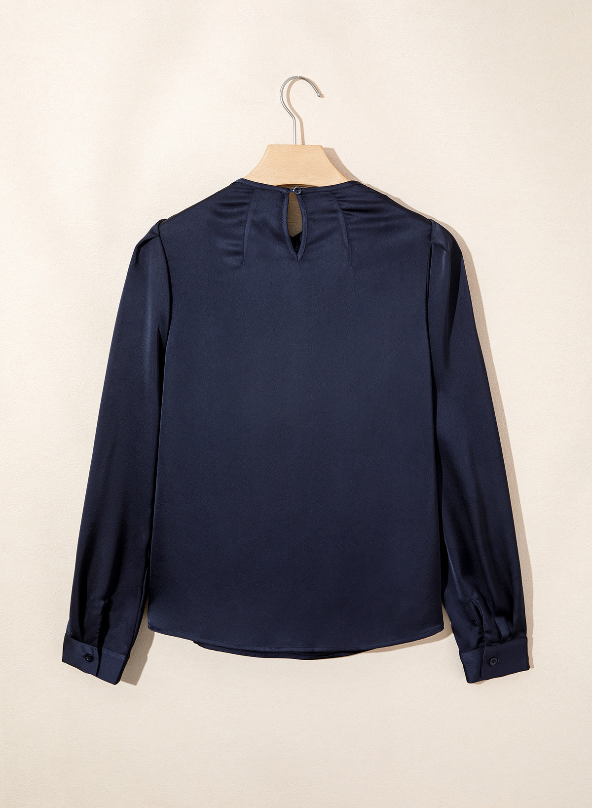 Dokotoo Womens Satin Blouses Dressy Casual Long Sleeve Mock Neck Tops Shirts