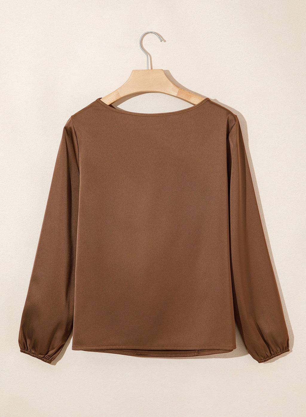 Dokotoo Womens Shirts Long Sleeve Dressy Casual V Neck Satin Top