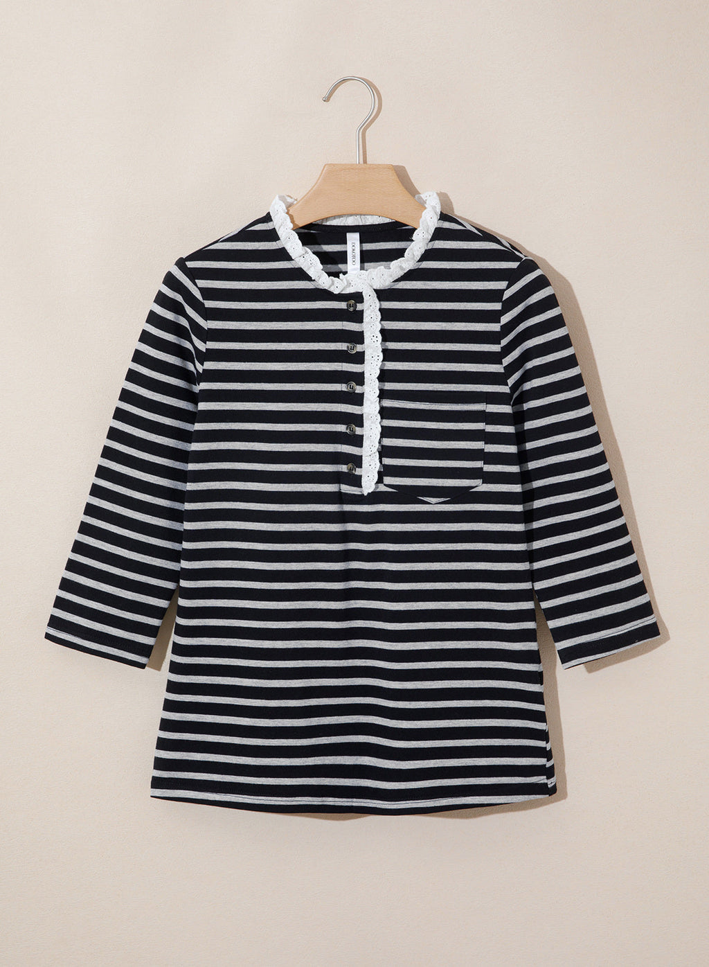 Womens Tops 3/4 Length Sleeve V Neck Loose Casual T Shirts