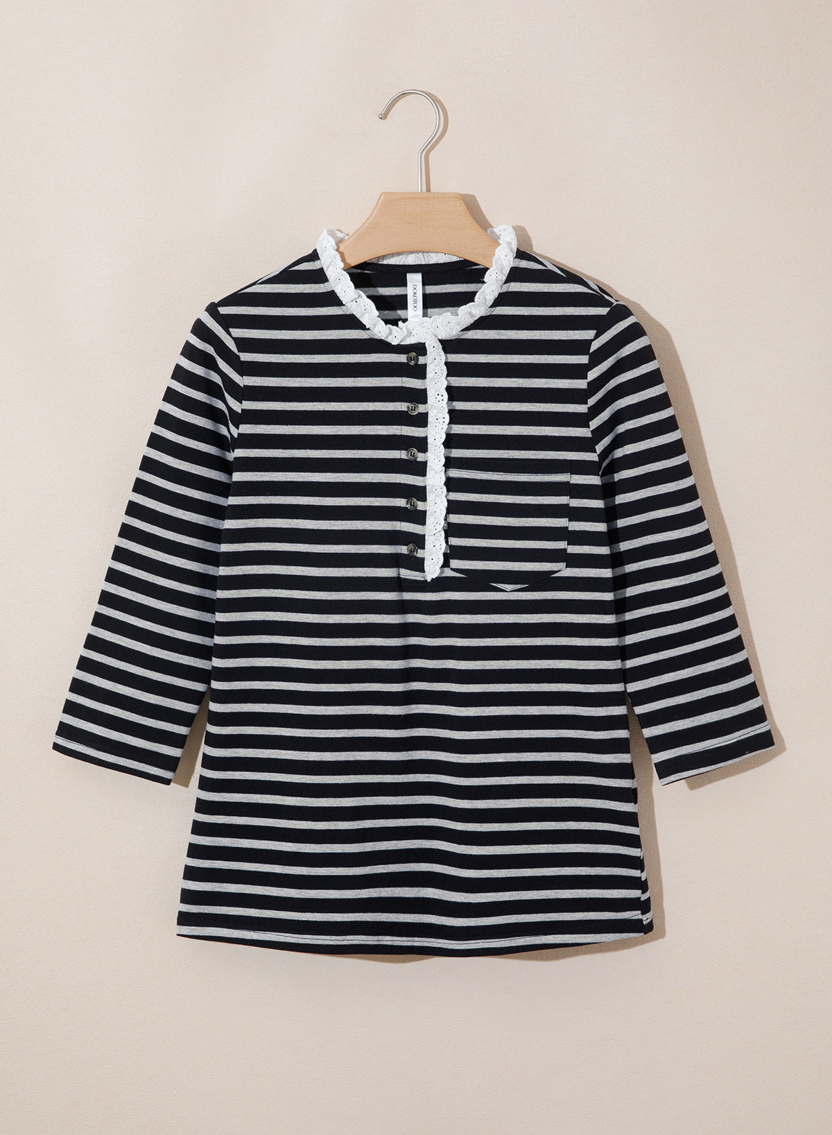 Womens Tops 3/4 Length Sleeve V Neck Loose Casual T Shirts